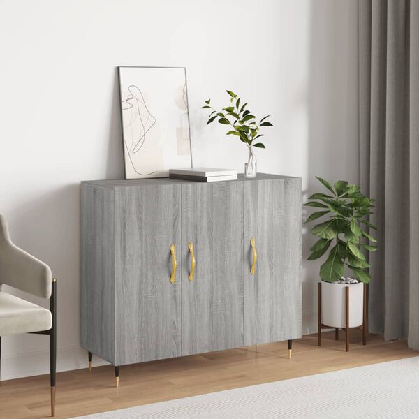 vidaXL Sideboard Grey Sonoma 90x34x80 cm Engineered Wood