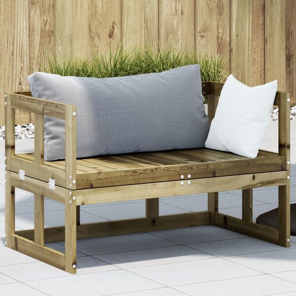 vidaXL Garden Sofa Bench Extendable Impregnated Wood Pine