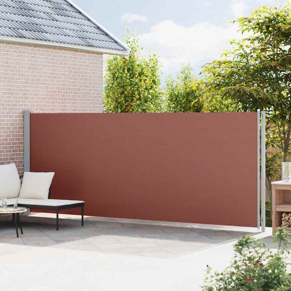 vidaXL Patio Retractable Side Awning 180x600 cm Brown