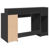 vidaXL Desk with LED Lights Black 140x55x91 cm Engineered Wood