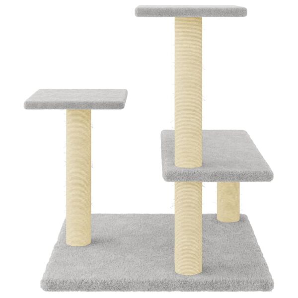 vidaXL Cat Tree with Sisal Scratching Posts Light Grey 61 cm