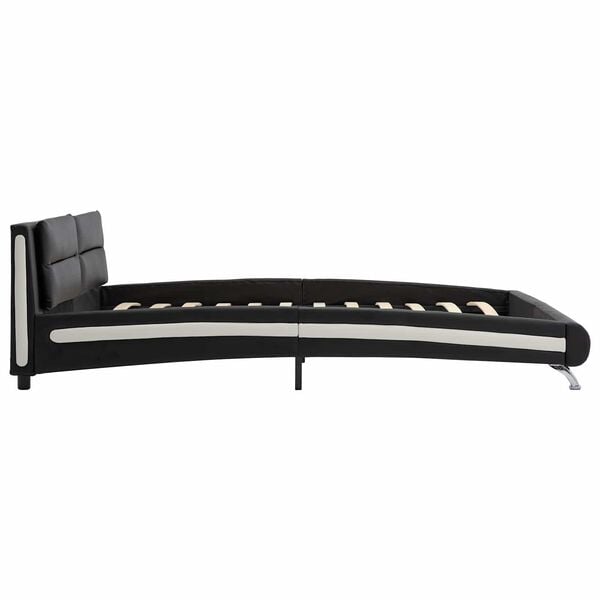vidaXL Bed Frame with Headboard Black 160 x 200 cm Faux Leather