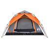 vidaXL Camping Tent Dome 4-Person Grey and Orange Quick Release