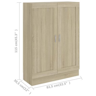 vidaXL Book Cabinet Sonoma Oak 82.5x30.5x115 cm Engineered Wood