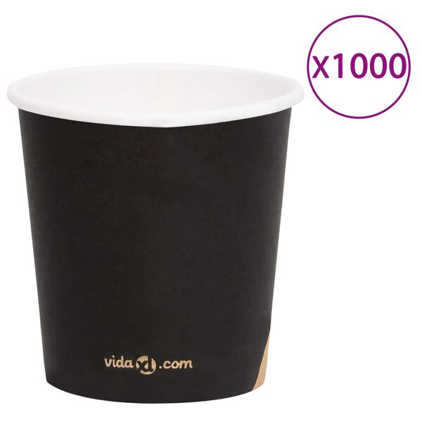 vidaXL Coffee Paper Cups 120 ml 1000 pcs Black