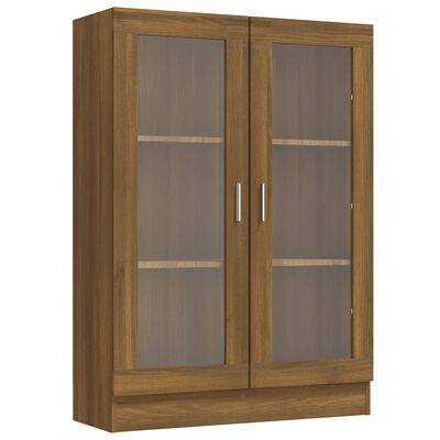vidaXL Vitrine Cabinet Brown Oak 82.5x30.5x115 cm Engineered Wood