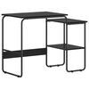 vidaXL Desk with Storage Black Oak 100 x 50 x 75 cm