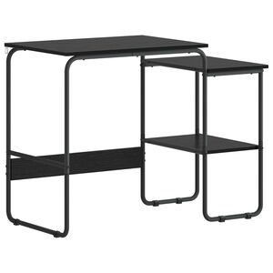 vidaXL Desk with Storage Black Oak 100 x 50 x 75 cm