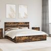 vidaXL Bed Frame with Drawer Smoked Oak 180 x 200 cm Engineer Wood