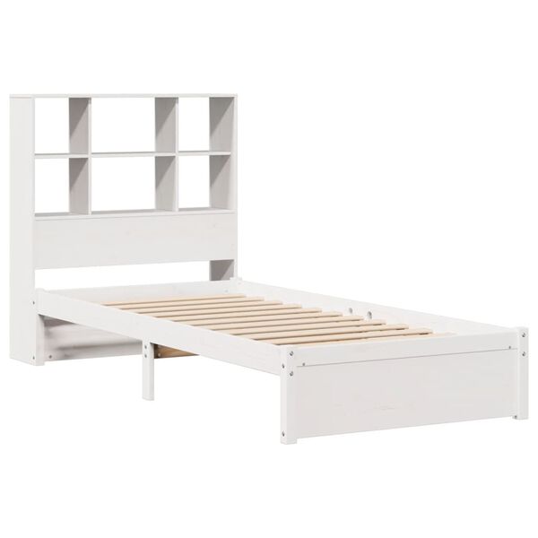 vidaXL Bookcase Bed without Mattress White 90x200cm Solid Wood Pine