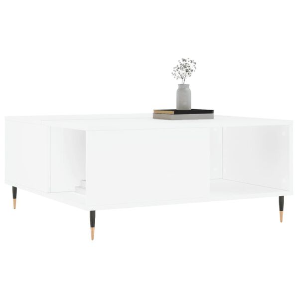 vidaXL Coffee Table White 80x80x36.5 cm Engineered Wood