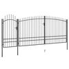 vidaXL Garden Fence Gate Woerden with Spear Top 5x1.95 m Black