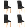 vidaXL Dining Chairs 4 pcs Black Fabric