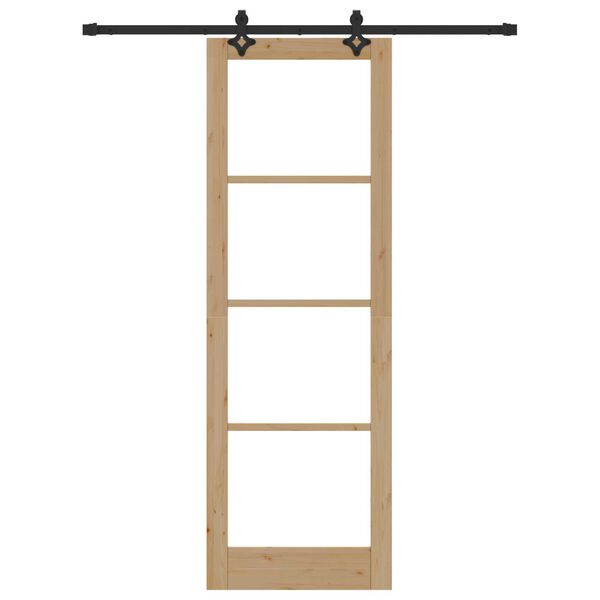 vidaXL Sliding Door ORKDAL Natural and Black 78 x 232 cm