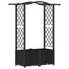 vidaXL Raised Bed with Trellis and Roof Black 125 x 40 x 138 cm PP