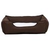 vidaXL Dog Bed Brown and White 65x50x20 cm Linen Look Fleece