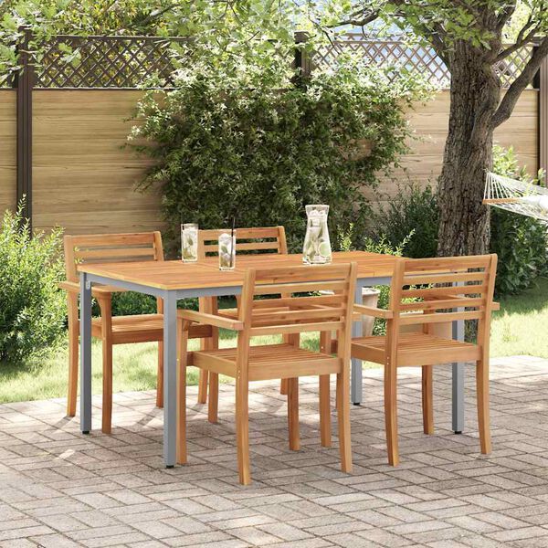 vidaXL Outdoor Tables Natural and grey 150 x 90 x 75 cm