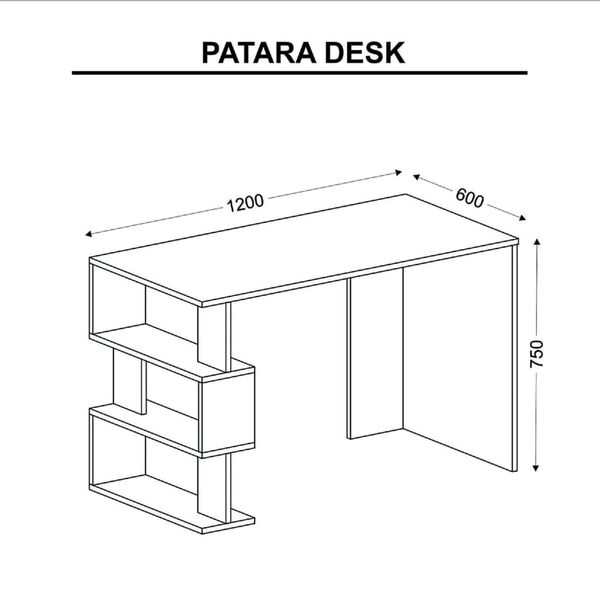 Homemania Computer Desk Patara 120x60x75 cm White and Walnut