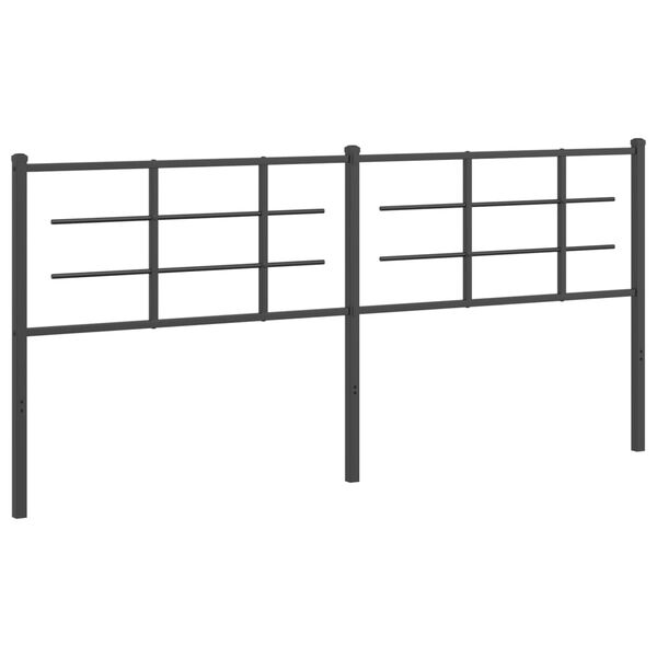 vidaXL Metal Headboard Black 193 cm