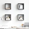 vidaXL Wall Cube Shelves 4 pcs Grey 22x15x22 cm
