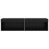 vidaXL TV Cabinets 2 pcs Black Oak 60 x 30 x 30 cm Engineered Wood