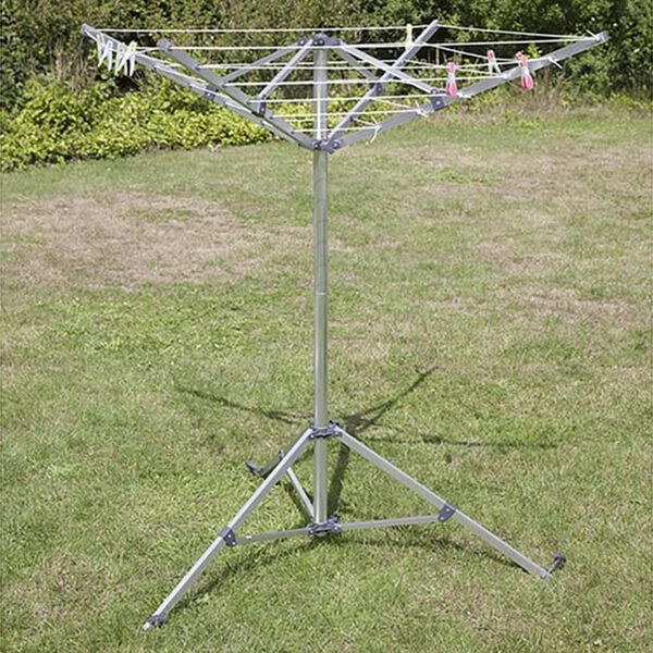Bo-Camp Drying Rack with Base Aluminium Grey 15 m 6415182
