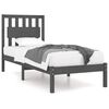 vidaXL Bed Frame without Mattress Grey Solid Wood 100x200 cm