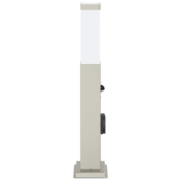 vidaXL Bollard Light with Sensor&Outlet 50 cm Stainless Steel IP44