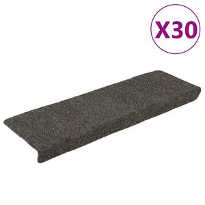 vidaXL Stair Mats Self-adhesive 30 pcs 65x21x4 cm Anthracite Rectangular Edge