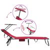 vidaXL Folding Sun Lounger Folding 1-person Red 56 x 190 x 81cm Fabric