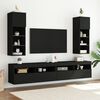 vidaXL TV Cabinets with LED Lights 2 pcs Black 30.5x30x90 cm