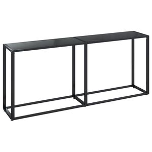 vidaXL Console Table | Black | Tempered glass, powder-coated steel | Large
