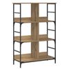 vidaXL Bookshelf 4-Tier 78.5 x 33 x 117.5 cm metal PB Artisan oak
