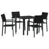 vidaXL Garden Dining Set 5 pcs Black Powder-Coated Steel