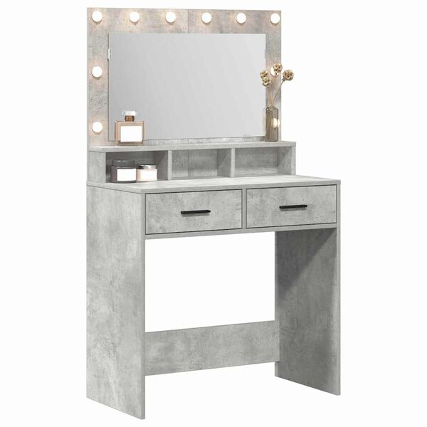 vidaXL Dressing Table Concrete Grey 79 x 41 x 135 cm Engineered Wood