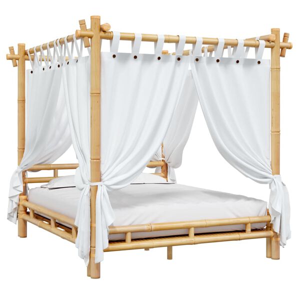 vidaXL Canopy Bed without Mattress 160x200cm Bamboo