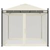 vidaXL Gazebo with Mesh Walls Cream 2.93x2.93 m Steel