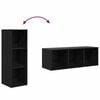 vidaXL TV Cabinet Set Black Oak 37 x 37 x 107 cm Engineered Wood