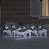 vidaXL LED Reindeers 6 pcs White Fabric