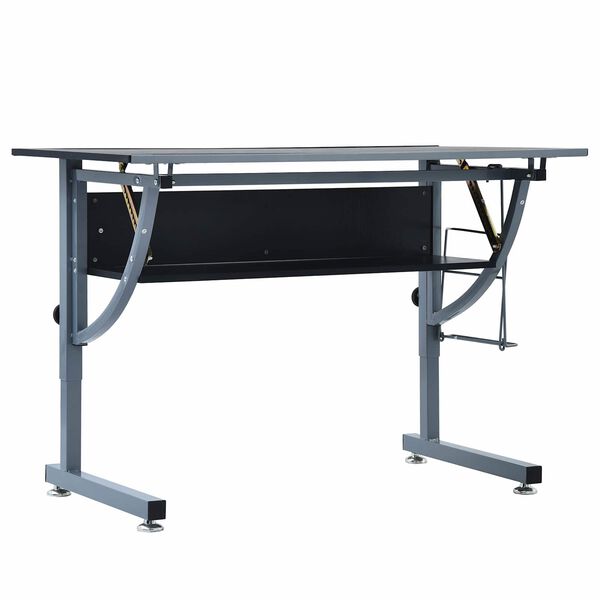 vidaXL Drafting Table Black 110 x 60 x 87 cm Chipboard