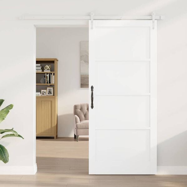 vidaXL Sliding Door ORKDAL White 93 x 211 cm Solid Pine Wood