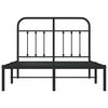 vidaXL Metal Bed Frame without Mattress with Headboard Black 120x190cm
