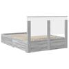 vidaXL Bed Frame with Drawer Grey Sonoma 150 x 200 cm Engineered Wood