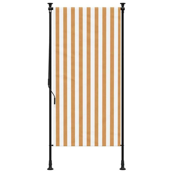 vidaXL Outdoor Roller Blind Orange and White 120x270 cm Fabric&Steel