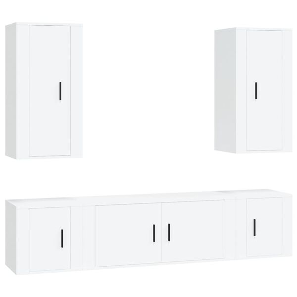 vidaXL 5 Piece TV Cabinet Set White Engineered Wood