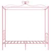 vidaXL Canopy Bed Frame without Mattress Pink Metal 90x200 cm