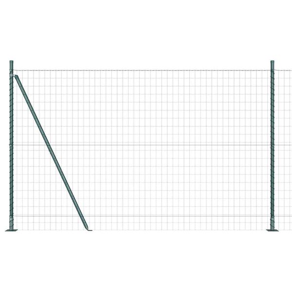 vidaXL Fence with Post Green 1.5 x 10 m Steel and PVC