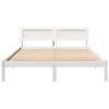 vidaXL Bed Frame with Headboard White 140 x 200 cm Solid Pine Wood