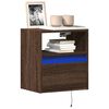 vidaXL TV Wall Cabinet with LED Lights Brown Oak 41x31x45 cm