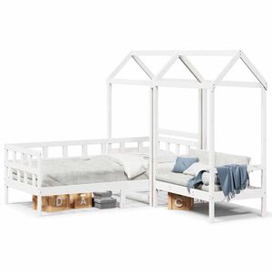 vidaXL Day Bed Set with Roof without Mattress White 80x200 cm